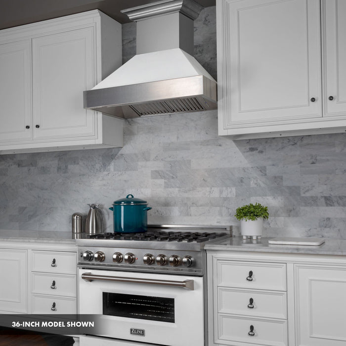 ZLINE 30" Dual Fuel Range, DuraSnow, Stainless, White Matte Door, RAS - WM - 30 - Farmhouse Kitchen and Bath