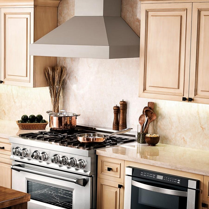 ZLINE 30" Dual Fuel Range, Snow Stainless, Snow Stainless Door, RAS - SN - 30 - Farmhouse Kitchen and Bath