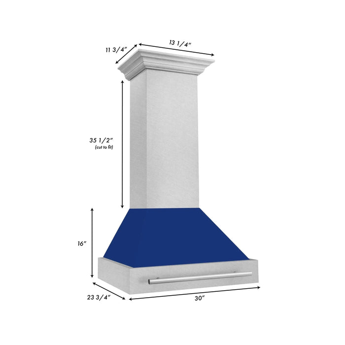 ZLINE 30" DuraSnow® Stainless Steel Range Hood with Color Shell Options 8654SNX - BG - 30 - Farmhouse Kitchen and Bath
