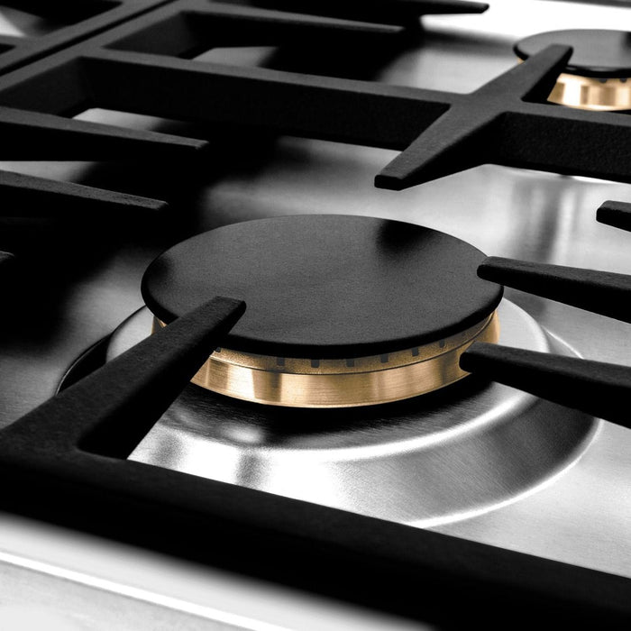 ZLINE 30" Gas Cooktop with 4 Gas Brass Burners RC - BR - 30 - Farmhouse Kitchen and Bath