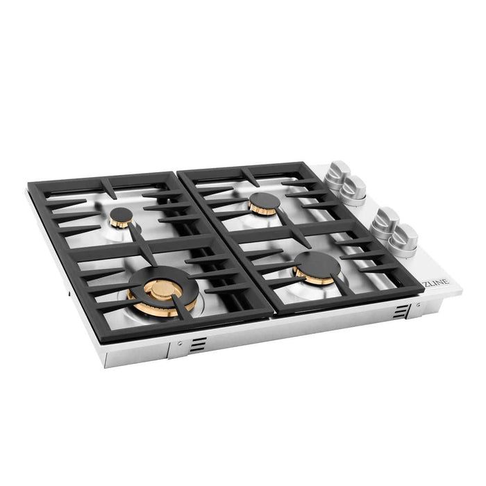 ZLINE 30" Gas Cooktop with 4 Gas Brass Burners RC - BR - 30 - Farmhouse Kitchen and Bath