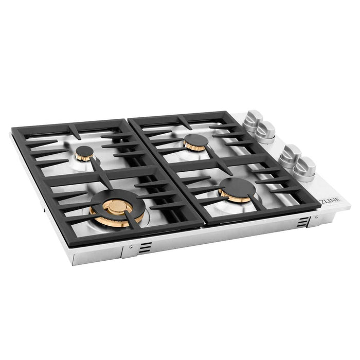 ZLINE 30" Gas Cooktop with 4 Gas Brass Burners RC - BR - 30 - Farmhouse Kitchen and Bath