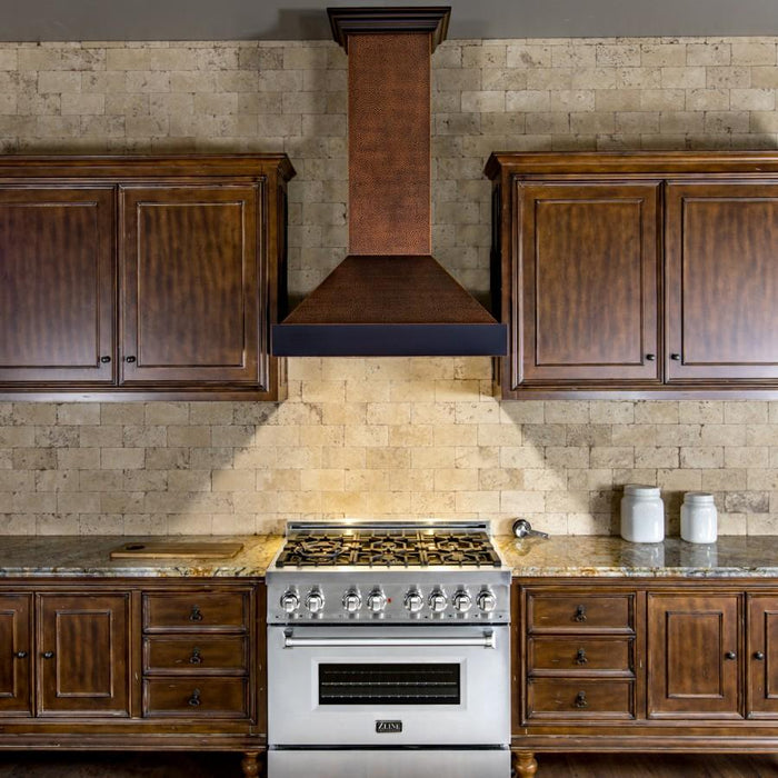 ZLINE 30" Hand - Hammered Copper Finish Wall Range Hood, 655 - HBXXX - 30 - Farmhouse Kitchen and Bath