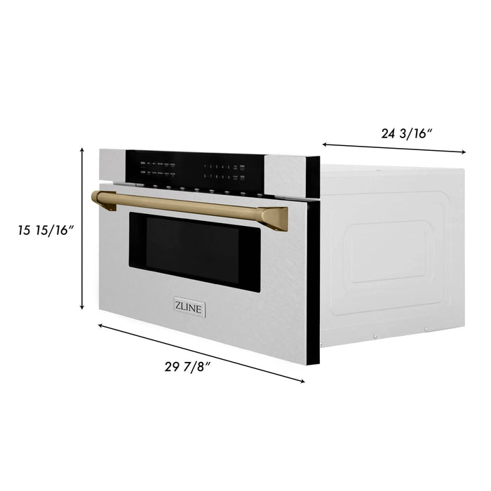 ZLINE 30" Microwave Drawer, Stainless Steel, Bronze MWDZ - 30 - SS - CB - Farmhouse Kitchen and Bath