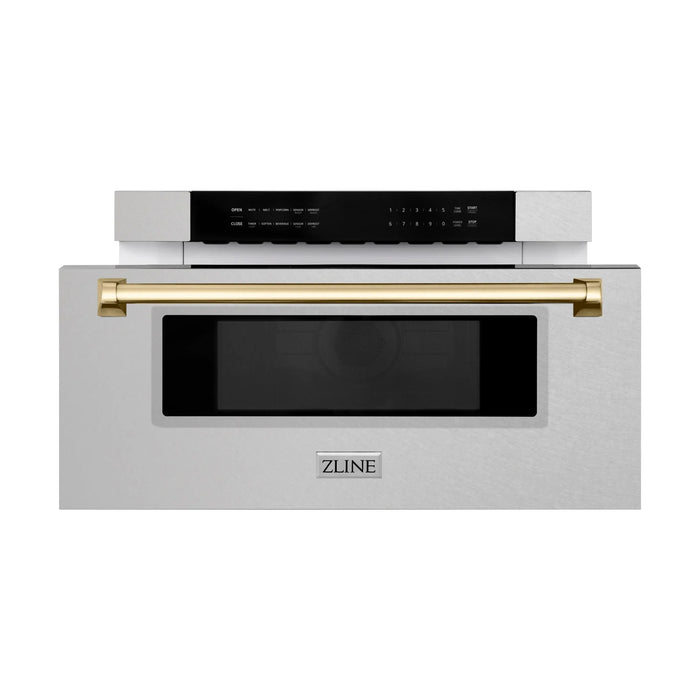 ZLINE 30" Microwave Drawer, Stainless Steel, Gold MWDZ - 30 - SS - G - Farmhouse Kitchen and Bath