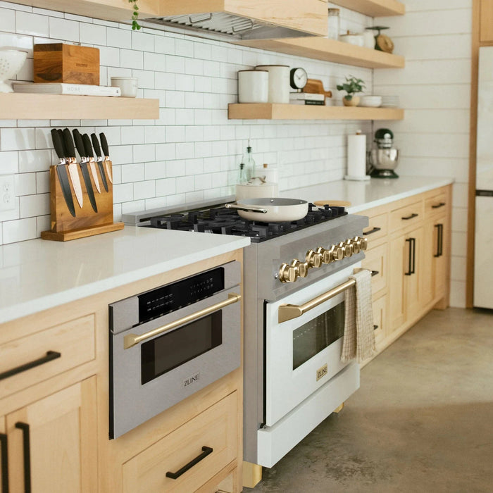 ZLINE 30" Microwave Drawer, Stainless Steel, Gold MWDZ - 30 - SS - G - Farmhouse Kitchen and Bath