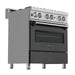 ZLINE 30" Professional Dual Fuel Range, Snow Stainless, Black Matte Door, RAS - BLM - 30 - Farmhouse Kitchen and Bath