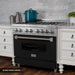 ZLINE 30" Professional Dual Fuel Range, Snow Stainless, Black Matte Door, RAS - BLM - 30 - Farmhouse Kitchen and Bath