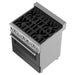 ZLINE 30" Professional Dual Fuel Range, Snow Stainless, Black Matte Door, RAS - BLM - 30 - Farmhouse Kitchen and Bath