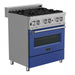 ZLINE 30" Professional Dual Fuel Range, Snow Stainless, Blue Matte Door, RAS - BM - 30 - Farmhouse Kitchen and Bath