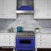 ZLINE 30" Professional Dual Fuel Range, Snow Stainless, Blue Matte Door, RAS - BM - 30 - Farmhouse Kitchen and Bath