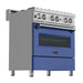 ZLINE 30" Professional Dual Fuel Range, Snow Stainless, Blue Matte Door, RAS - BM - 30 - Farmhouse Kitchen and Bath