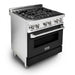 ZLINE 30" Professional Dual Fuel Range with Black Matte Door, RA - BLM - 30 - Farmhouse Kitchen and Bath