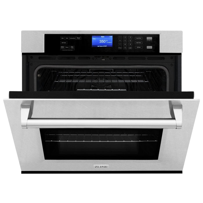 ZLINE 30" Single Wall Oven, DuraSnow Stainless, Self Clean, AWSS - 30 - Farmhouse Kitchen and Bath