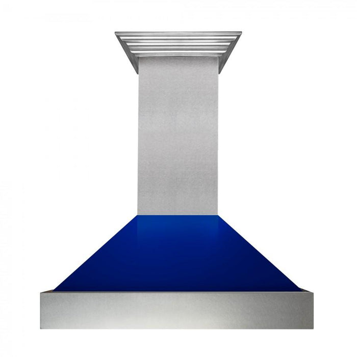 ZLINE 30" Snow Finish Wall Range Hood, Blue Gloss Shell, 8654BG - 30 - Farmhouse Kitchen and Bath