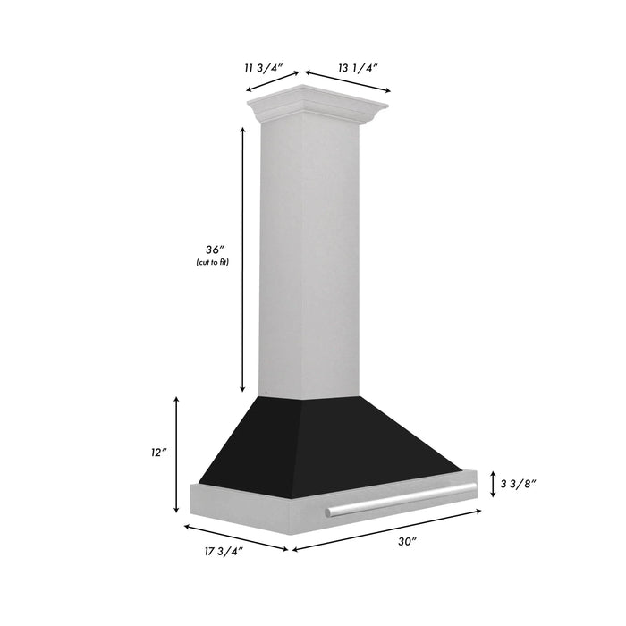 ZLINE 30" Stainless Range Hood Shell, Stainless Handle KB4SNX - BLM - 30 - Farmhouse Kitchen and Bath