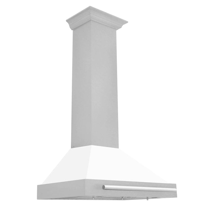 ZLINE 30" White Matte Range Hood, Stainless Steel Handle KB4SNX - WM - 30 - Farmhouse Kitchen and Bath