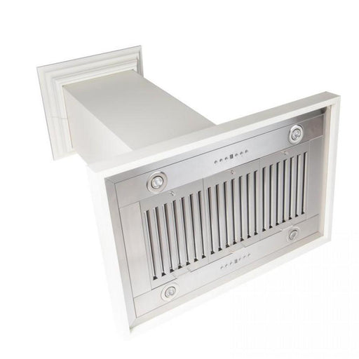 ZLINE 30" Wooden Island Mount Range Hood in Cottage White, KBiTT - RD - 30 - Farmhouse Kitchen and Bath