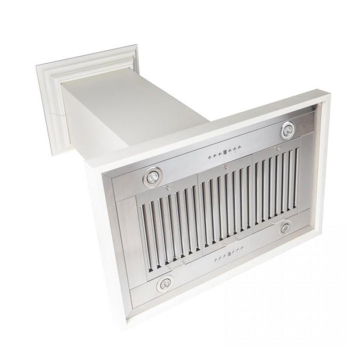 ZLINE 30" Wooden Island Mount Range Hood in Cottage White, KBiTT - RD - 30 - Farmhouse Kitchen and Bath