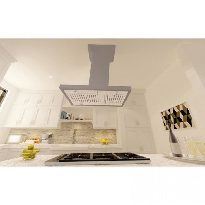 ZLINE 30" Wooden Island Mount Range Hood in Gray, KBiUU - RS - 30 - 400 - Farmhouse Kitchen and Bath