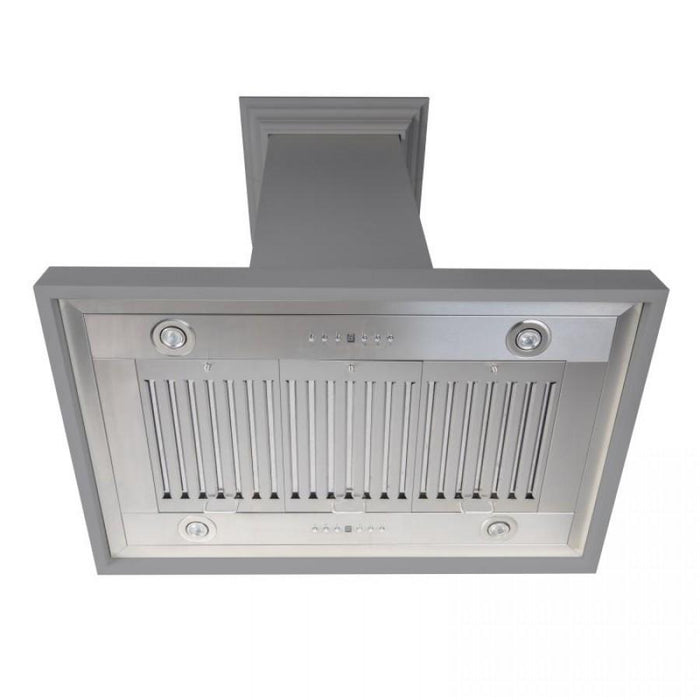 ZLINE 30" Wooden Island Mount Range Hood in Gray, KBiUU - RS - 30 - 400 - Farmhouse Kitchen and Bath