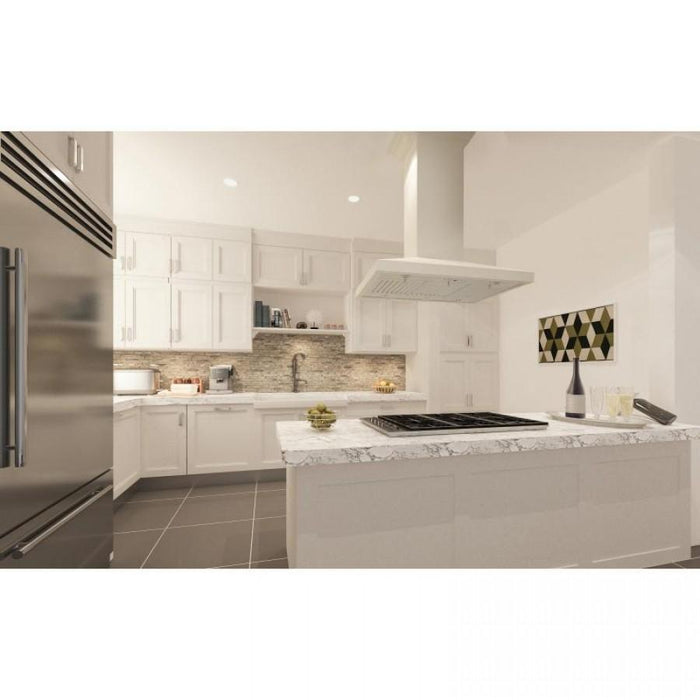 ZLINE 30" Wooden Island Range Hood, Remote Motor, Cottage White, KBiTT - RS - 30 - 400 - Farmhouse Kitchen and Bath