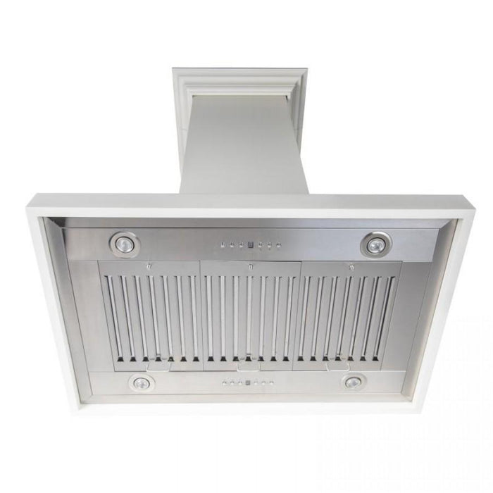 ZLINE 30" Wooden Island Range Hood, Remote Motor, Cottage White, KBiTT - RS - 30 - 400 - Farmhouse Kitchen and Bath