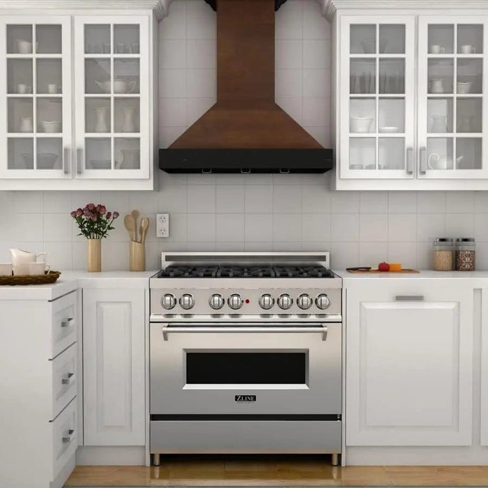ZLINE 30" Wooden Wall Range Hood, Crown Molding KBAR - 30 - Farmhouse Kitchen and Bath