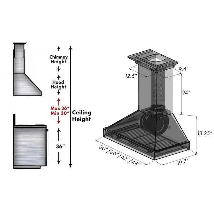 ZLINE 30" Wooden Wall Range Hood in Walnut, KBRR - 30 - Farmhouse Kitchen and Bath