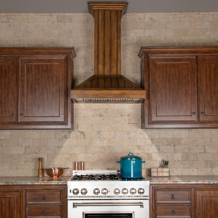 ZLINE 30" Wooden Wall Range Hood, Rustic Light, KPLL - 30 - Farmhouse Kitchen and Bath