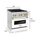 ZLINE 30"Autograph, Dual Fuel Range, Stainless, Gold Accents, RAZ - WM - 30 - G - Farmhouse Kitchen and Bath