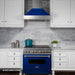 ZLINE 30"Dual Fuel Range, Snow Stainless, Blue Gloss Door, RAS - BG - 30 - Farmhouse Kitchen and Bath