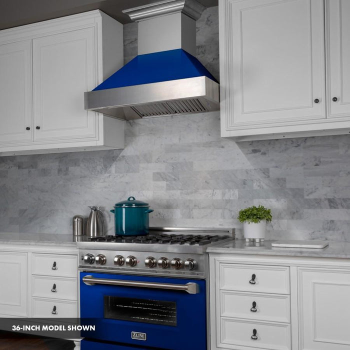 ZLINE 30"Dual Fuel Range, Snow Stainless, Blue Gloss Door, RAS - BG - 30 - Farmhouse Kitchen and Bath