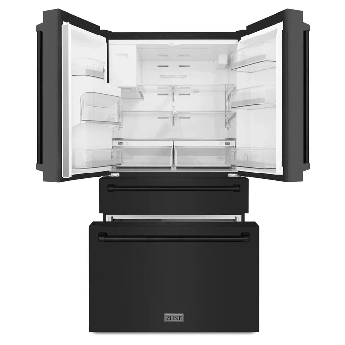 ZLINE 36" 21.6 cu. ft French Door Refrigerator with Water and Ice Dispenser in Stainless Steel RFM - W - 36 - BS - Farmhouse Kitchen and Bath