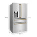 ZLINE 36" Autograph 21.6 cu. ft French Door Refrigerator with Ice Maker in Fingerprint Resistant Stainless Steel RFMZ - W - 36 - CB - Farmhouse Kitchen and Bath