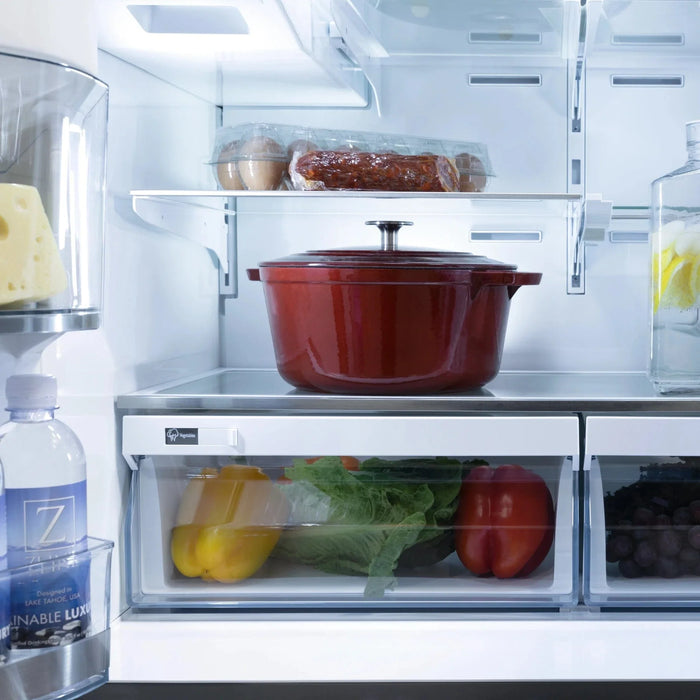 ZLINE 36" Autograph 21.6 cu. ft French Door Refrigerator with Ice Maker in Fingerprint Resistant Stainless Steel RFMZ - W - 36 - CB - Farmhouse Kitchen and Bath
