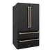 ZLINE 36" Autograph 22.5 cu. ft French Door Refrigerator with Ice Maker in Black Stainless Steel RFMZ - 36 - BS - CB - Farmhouse Kitchen and Bath