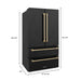 ZLINE 36" Autograph 22.5 cu. ft French Door Refrigerator with Ice Maker in Black Stainless Steel RFMZ - 36 - BS - CB - Farmhouse Kitchen and Bath