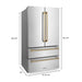 ZLINE 36" Autograph 22.5 cu. ft French Door Refrigerator with Ice Maker in Fingerprint Resistant Stainless Steel RFMZ - 36 - CB - Farmhouse Kitchen and Bath