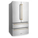 ZLINE 36" Autograph 22.5 cu. ft French Door Refrigerator with Ice Maker Stainless Steel RFMZ - 36 - G - Farmhouse Kitchen and Bath