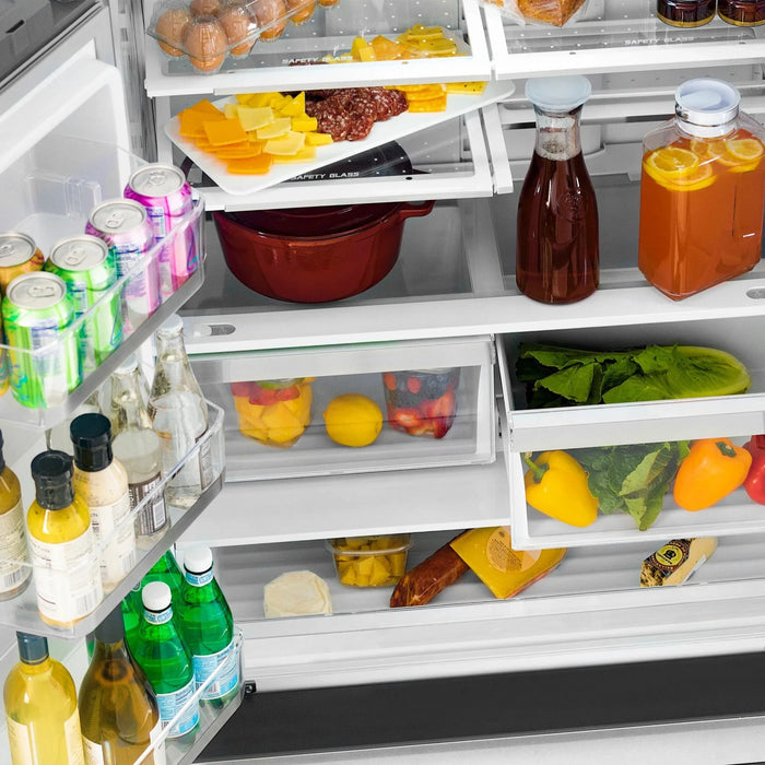 ZLINE 36" Autograph 22.5 cu. ft French Door Refrigerator with Ice Maker Stainless Steel RFMZ - 36 - G - Farmhouse Kitchen and Bath