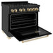 ZLINE 36" Autograph Dual Fuel Range, Black Stainless, Gold, RABZ - 36 - G - Farmhouse Kitchen and Bath