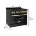 ZLINE 36" Autograph Dual Fuel Range, Black Stainless, Gold, RABZ - 36 - G - Farmhouse Kitchen and Bath