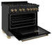 ZLINE 36" Autograph Dual Fuel Range, Black Stainless, RABZ - 36 - CB - Farmhouse Kitchen and Bath