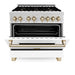 ZLINE 36" Autograph Dual Fuel Range, DuraSnow, White door, RASZ - WM - 36 - CB - Farmhouse Kitchen and Bath