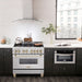 ZLINE 36" Autograph Dual Fuel Range, DuraSnow,Champagne, RASZ - SN - 36 - CB - Farmhouse Kitchen and Bath