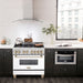 ZLINE 36" Autograph Dual Fuel Range, White, Champaign Accents, RAZ - WM - 36 - CB - Farmhouse Kitchen and Bath