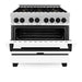 ZLINE 36" Autograph Dual Fuel Range, White Door, RAZ - WM - 36 - MB - Farmhouse Kitchen and Bath