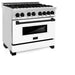 ZLINE 36" Autograph Dual Fuel Range, White Door, RAZ - WM - 36 - MB - Farmhouse Kitchen and Bath