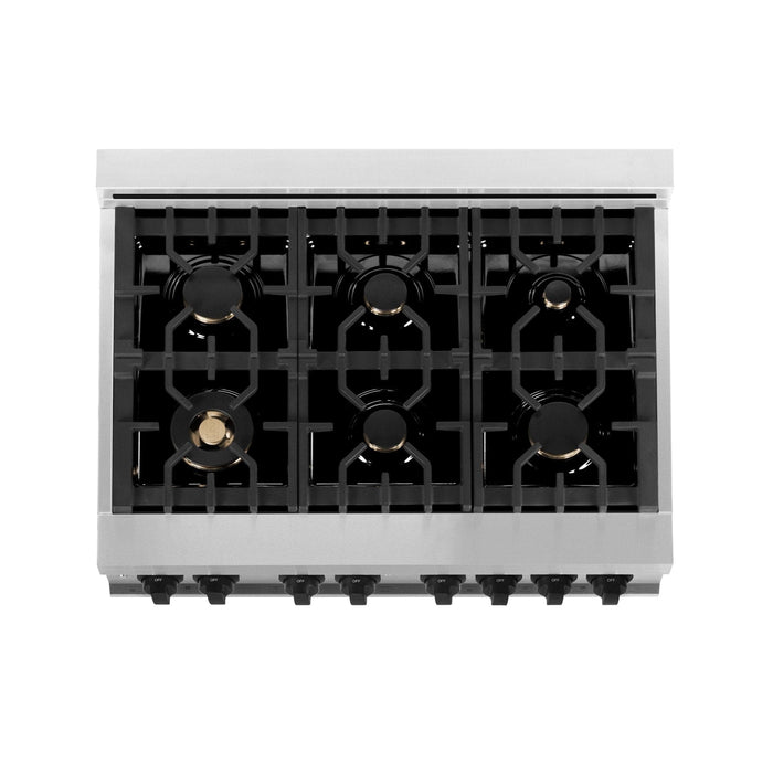 ZLINE 36" Autograph Dual Fuel Range, White Door, RAZ - WM - 36 - MB - Farmhouse Kitchen and Bath
